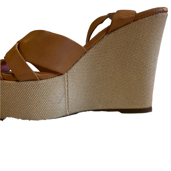 STEVE MADDEN Orlena wedges platform shoes size 8 camel color strapy - Picture 9 of 12